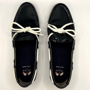 Cole Haan Nantucket Patent Leather Boat Shoe, Women’s size 7.5